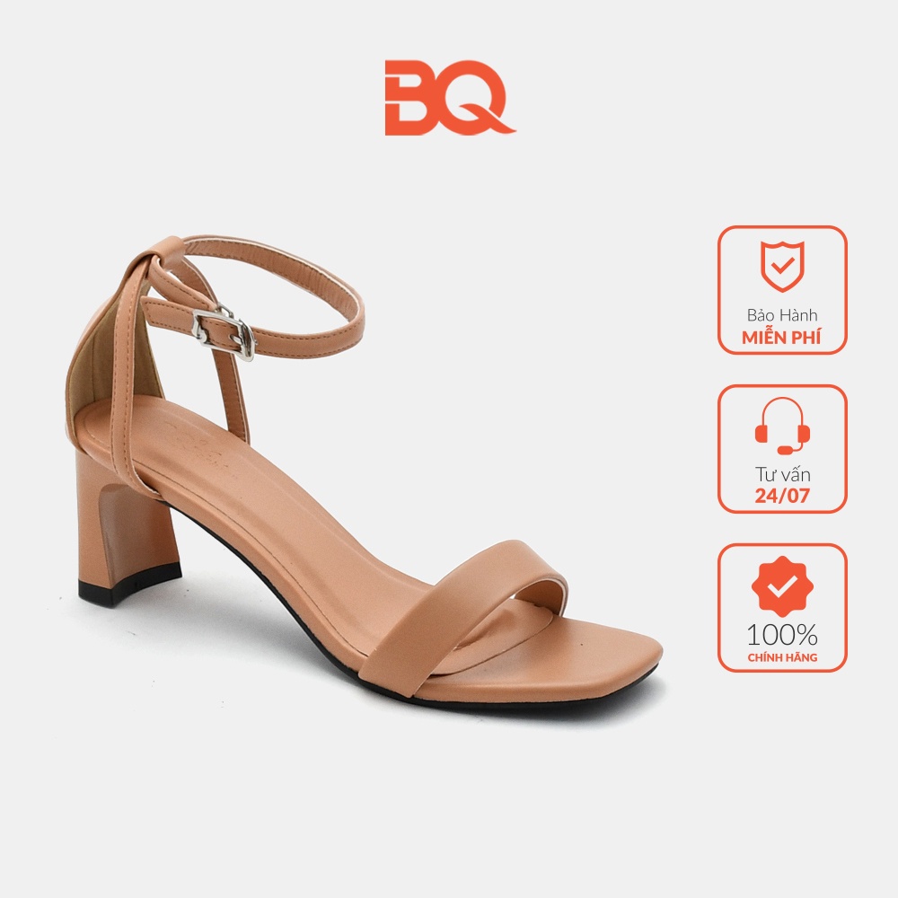 Giày sandal cao gót nữ 5p đế vuông mũi vuông BQ Gi H92