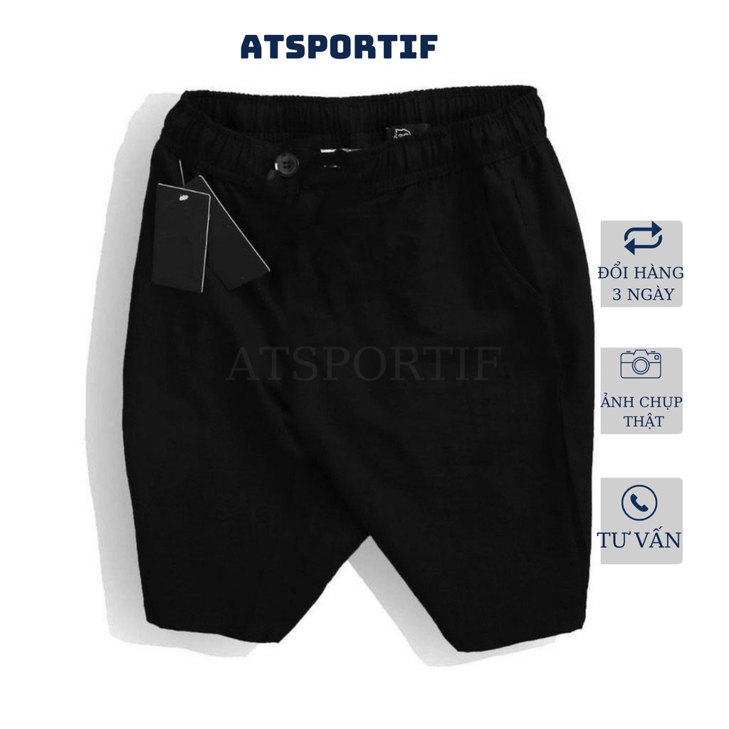 Quần Short nhung tăm Nam Chất Đũi Cotton Co Giãn