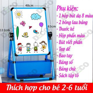 Bảng vẽ giáo dục Flipchart 2 mặt xoay 360 độ loại to có hút nam châm