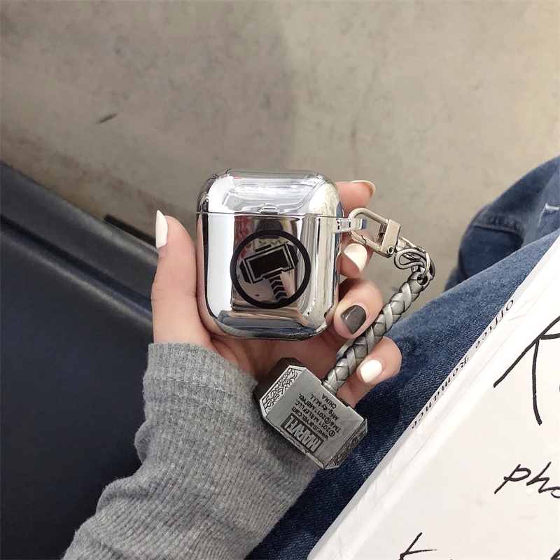 Vỏ bảo vệ hộp sạc tai nghe AirPods Pro/ 1/ 2/ 3 hình Iron Man mạ điện độc đáo