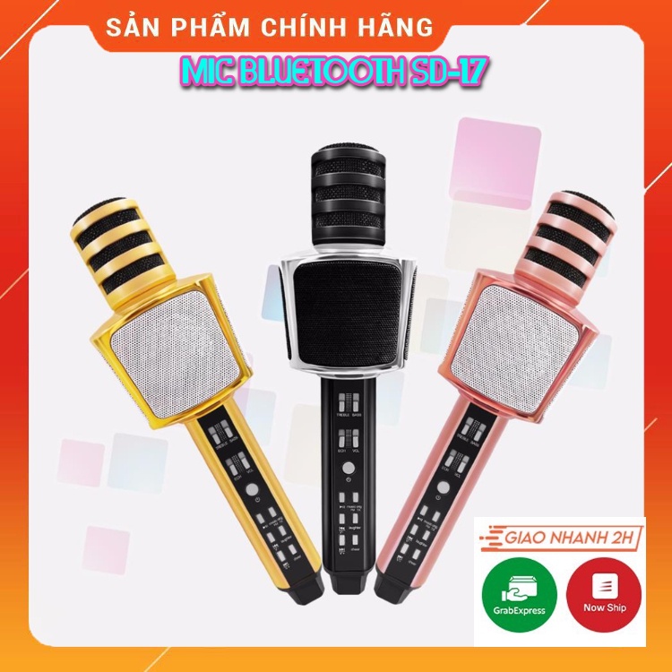 Micro Karaoke SD17 Cao Cấp . Thiết Kế Cực Đẹp, Bắt Mắt, Âm Thanh Sống Động, Độ Bền Cao, Dễ Dàng Sử Dụng. Bảo Hành 12 TH