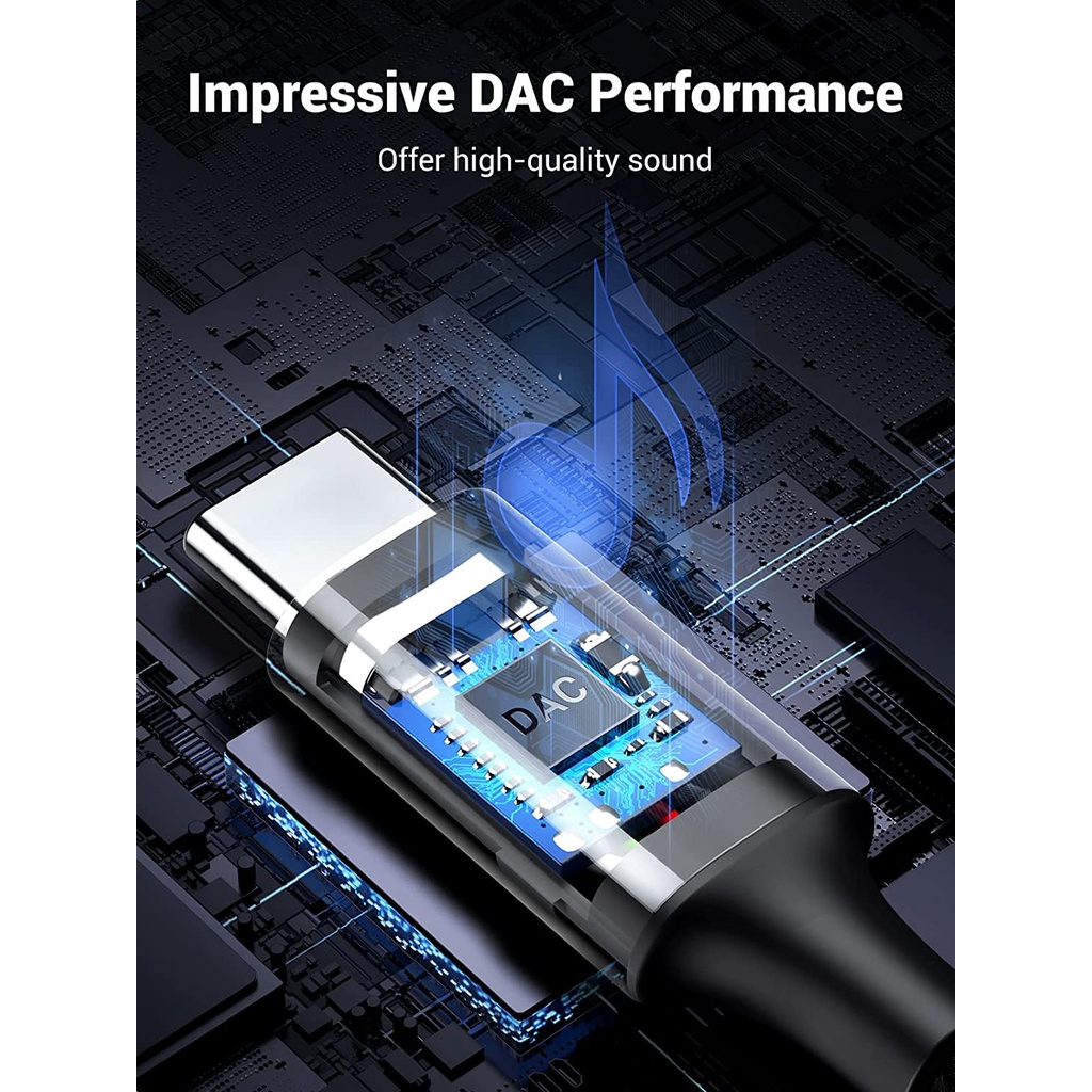 Cáp Chuyển Đổi Âm Thanh Type C Sang 3.5mm Có Chip DAC UGREEN CM450 20192