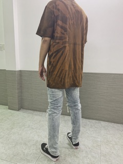 Champion small logo brown tie dye waxed