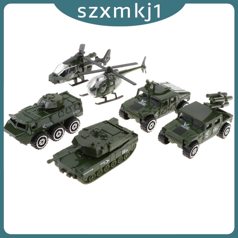 Look at me 6 in 1 Assorted 1/87 Metal   Vehicle Model Kids Tank Jeep Army Toys