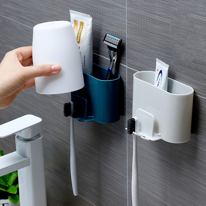 Giá Đỡ Bàn Chải Đánh Răng Tự Động Gắn Tường Không Cần Khoan