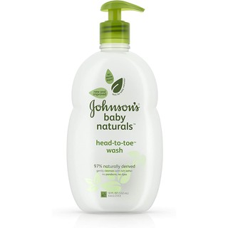 Sữa tắm thiên nhiên cho trẻ sơ sinh Johnson's Natural Head-To-Toe Baby Wash For Newborn Skin 532ml (Mỹ)