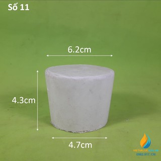 Nút cao su số 11 nắp bình,đáy lớn 56mm, đáy bé 47mm, cao 43mm