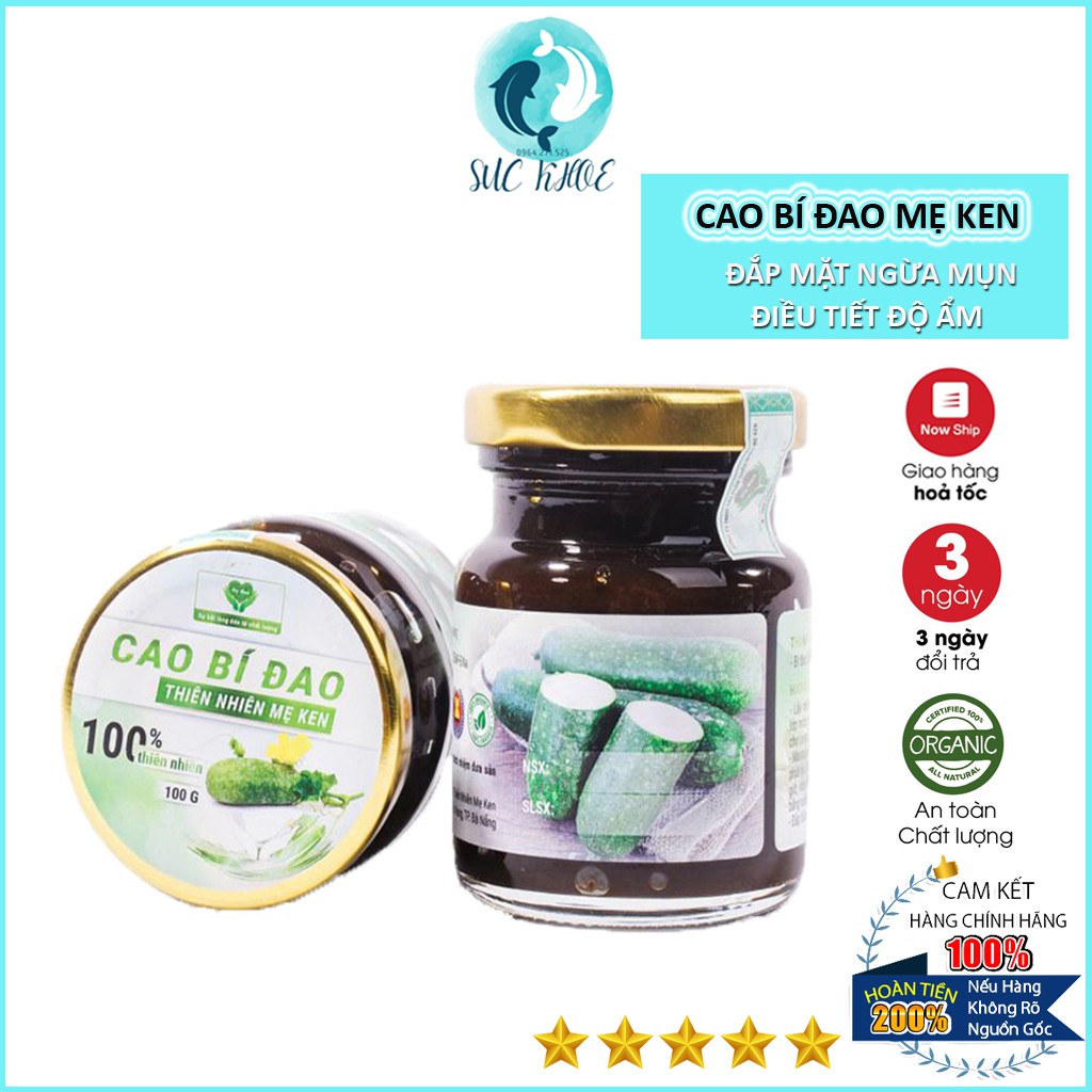 Mặt Nạ Cao Bí Đao Mẹ Ken Giảm Mụn, Dưỡng Sáng Da Hộp 100gr [Mộc Thiên]