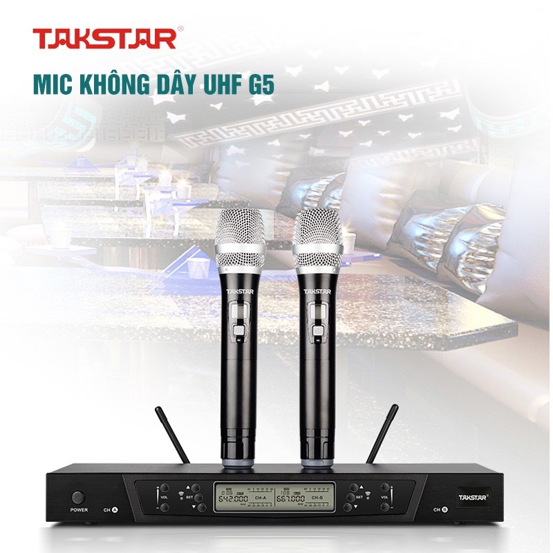 BỘ MIC KHÔNG DÂY HÁT KARAOKE CHUYÊN NGHIỆP TAKSTAR G5-HÁT KARAOKE GIA ĐINH CƯC HAY-BẢO HÀNH 2 năm