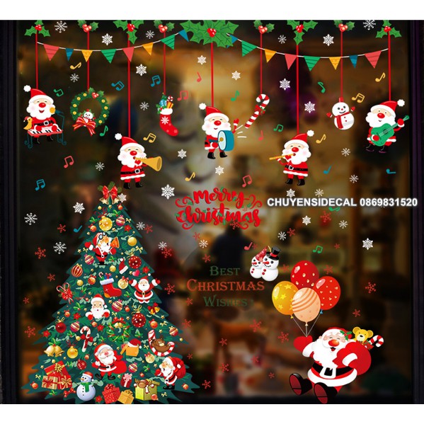 COMBO DECAL DÁN TƯỜNG NOEL - NHIỄU MẪU ( 2 tấm )