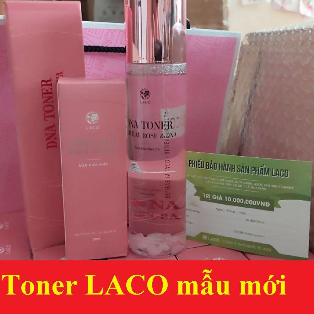 LACO DNA TONER nước hoa hồng trắng da, se khít lỗ chân lông (Tặng máy phun sương Nano)