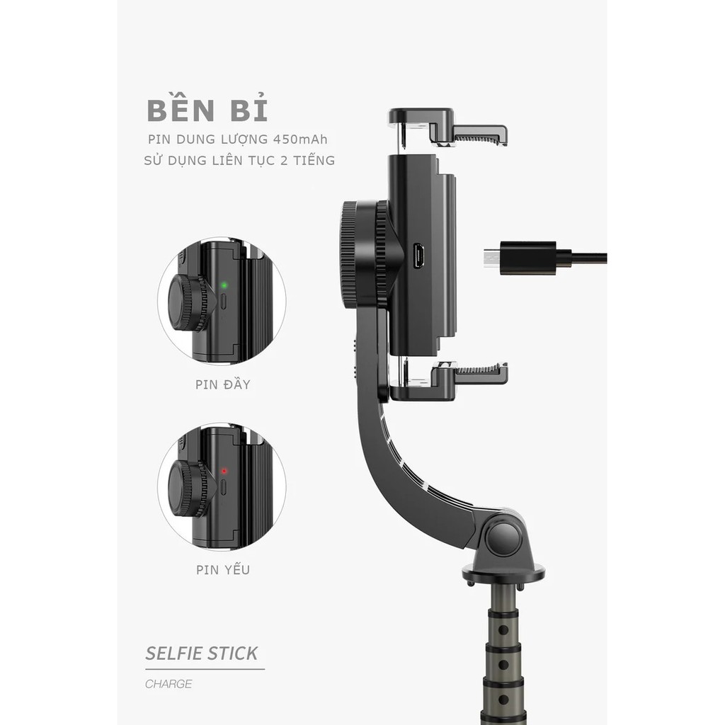 Tay cầm chống rung điện tử chính hãng Gimbal, bluetooth bản cao cấp full tính năng