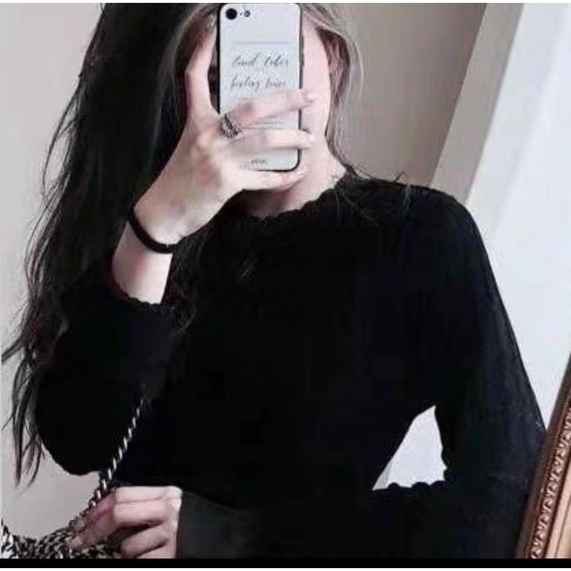 Set áo len tăm đen mix chân váy dạ tua rua | BigBuy360 - bigbuy360.vn