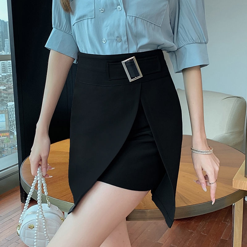 Chân Váy Ngắn Dáng Chữ a Màu Đen Chống Chói Thiết Kế Đơn Giản Thời Trang