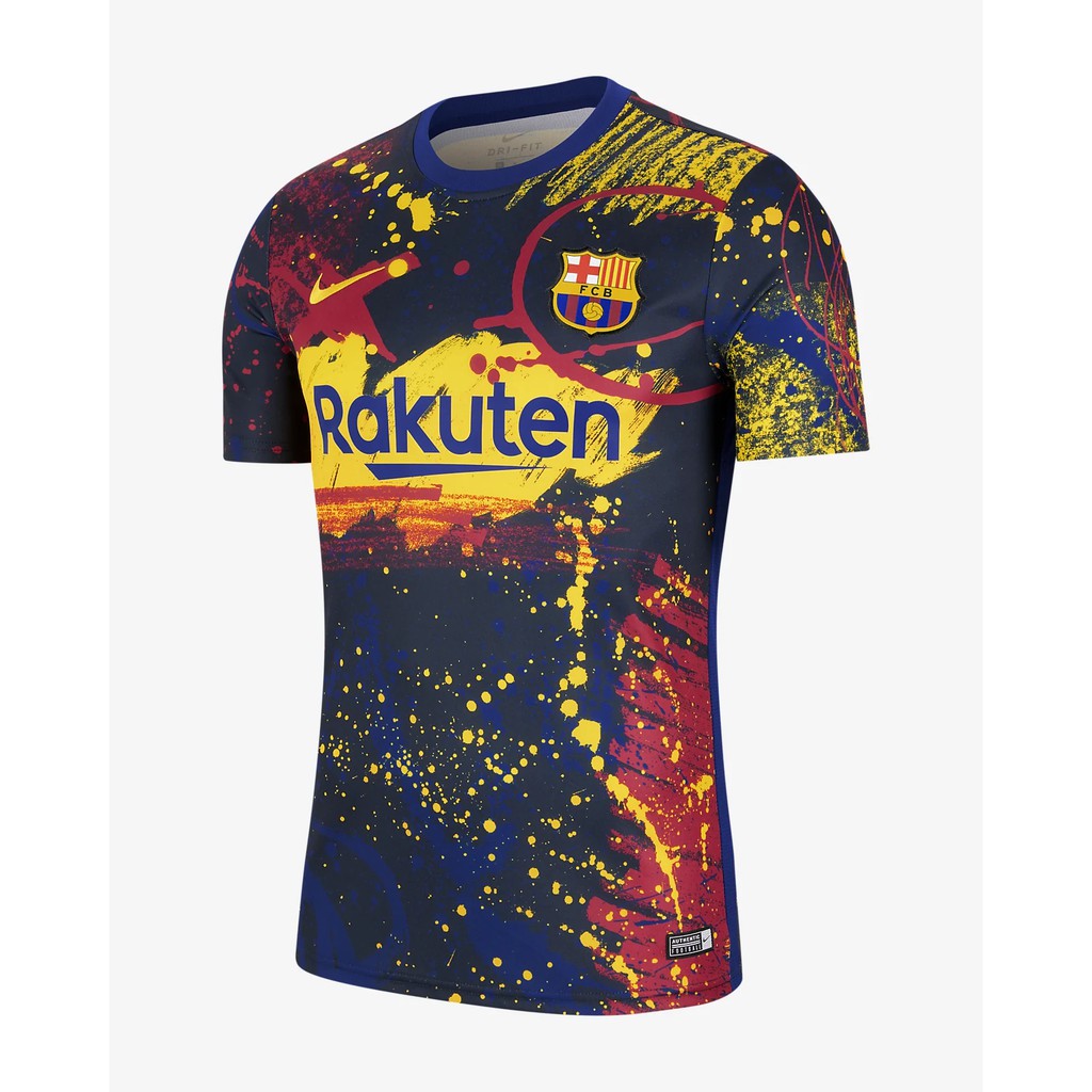 Bộ áo bóng đá Barca camouflage vàng training cực đẹp