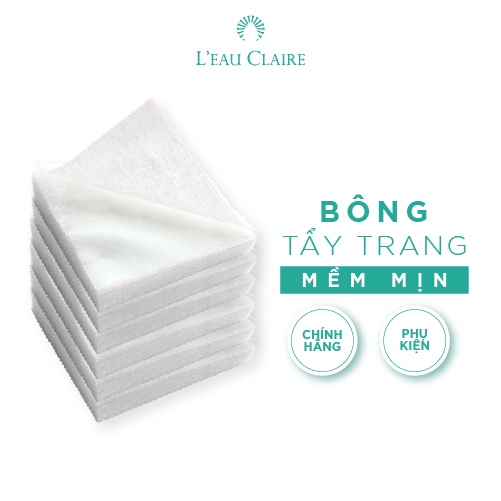Bông Tẩy Trang L'eau Claire Cotton Chính Hãng Mềm Mại Mỏng Nhẹ Làm Sạch Thấm Tinh Chất Lên Da 1000 Miếng