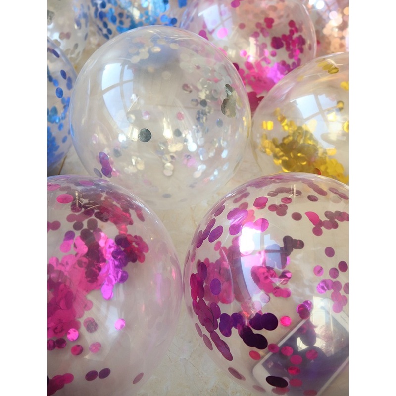 5 Bong bóng latex trong suốt 12 inch dùng trang trí tiệc