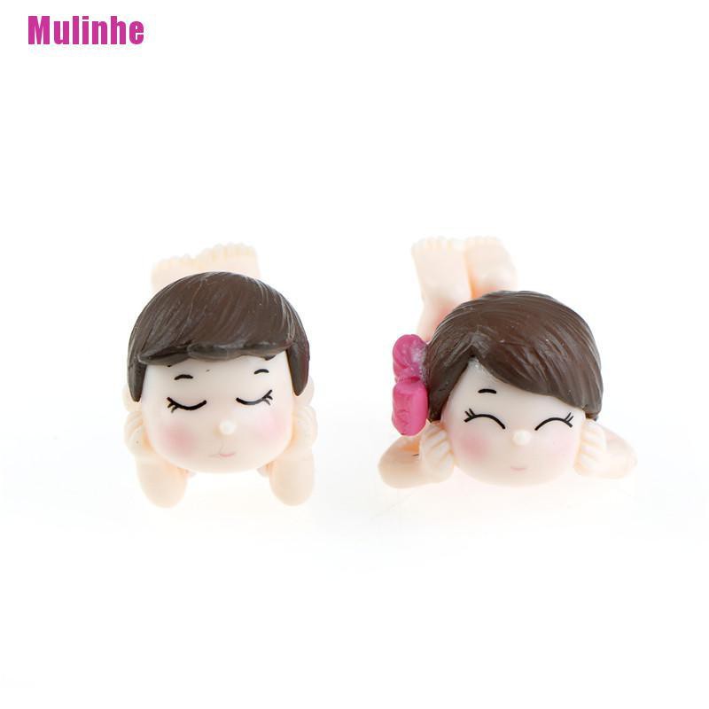 1 Cặp Tượng Cặp Đôi Nằm Mini Nằm Trong Vườn Nhà Búp Bê DIY