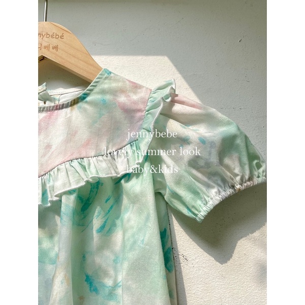 Váy Bé Gái Cao Cấp Mùa Hè và Bodysuit Style Vintage Hàn Quốc Hoạ Tiết Độc Lạ Jennybebe