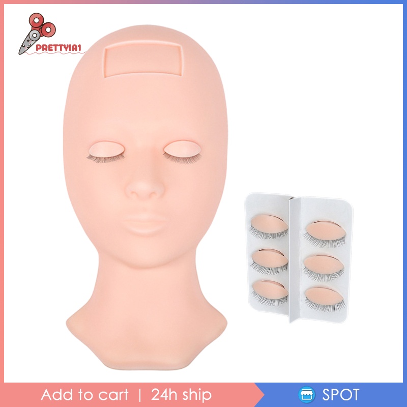 Đầu Ma Nơ Canh Bằng Silicone [Prettyia1] Luyện Tập Nối Mi Giả