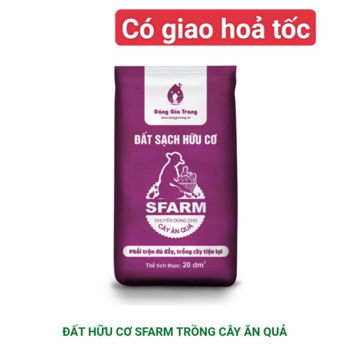 Đất sạch hữu cơ sfarm chuyên dùng cho cây ăn quả, ăn trái 20dm3