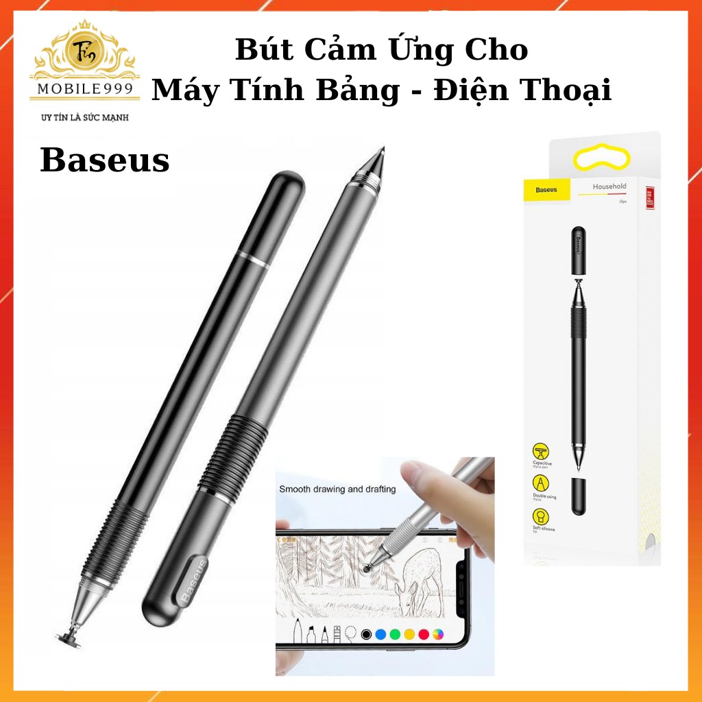 Bút cảm ứng - 2 trong 1 - chính hãng Baseus - Siêu nhạy - Tiện lợi - Dễ sử dụng - Dùng cho Máy tính bảng - Điện thoại