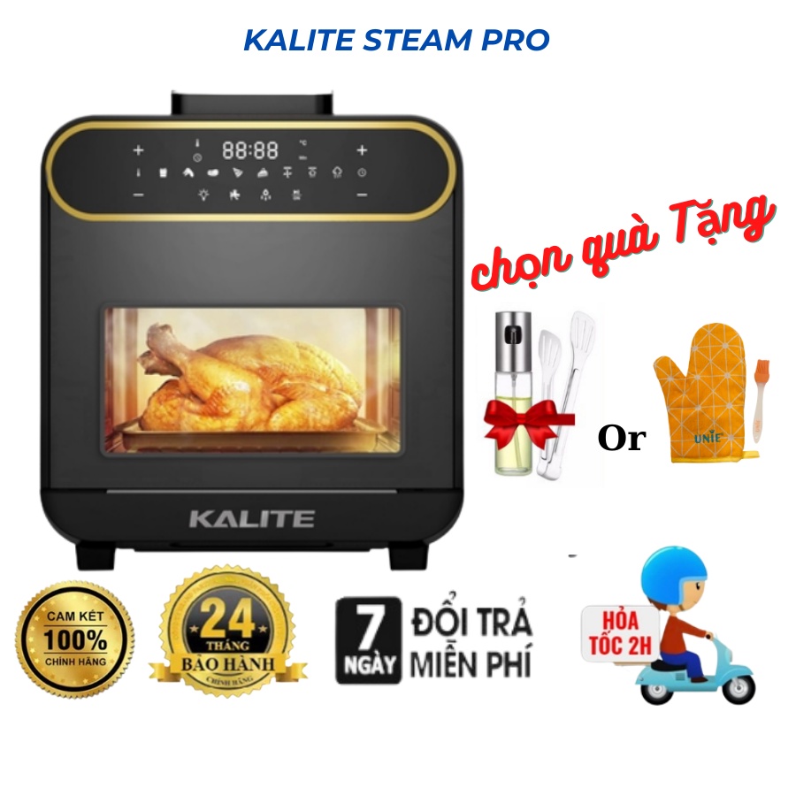 Nồi chiên hơi nước Kalite Steam Pro - nồi chiên không dầu 15L, nướng hấp 2 trong 1- hàng chính hãng bảo hành 24 Tháng