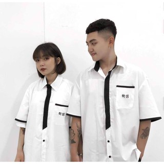 ÁO SƠ MI TRẮNG CHỮ HÀN UNISEX