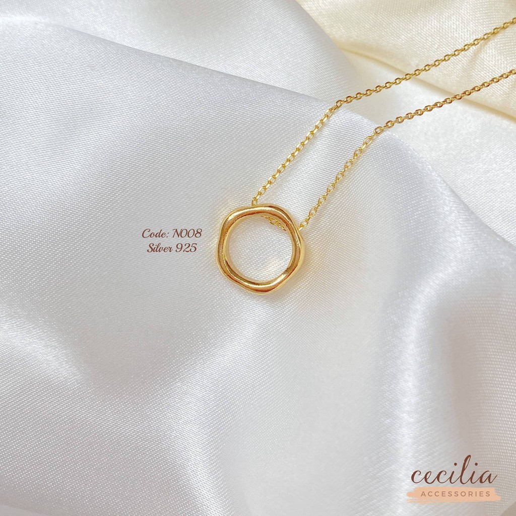 Dây chuyền vòng cổ vàng mặt nhẫn vòng tròn N008