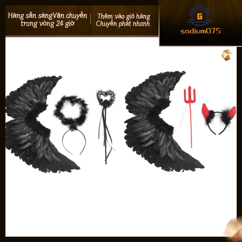 Sodium075 Bộ Cánh Thiên Thần Ma Quỷ 3 Gói Làm Thủ Công Trọng Lượng Nhẹ Dành Cho Người Lớn Để Nhập Vai Halloween