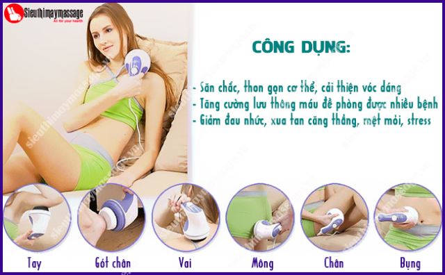 Máy massage cầm tay Relax Tone 5 đầu, massage body điều trị nhức mỏi toàn thân và thư giãn