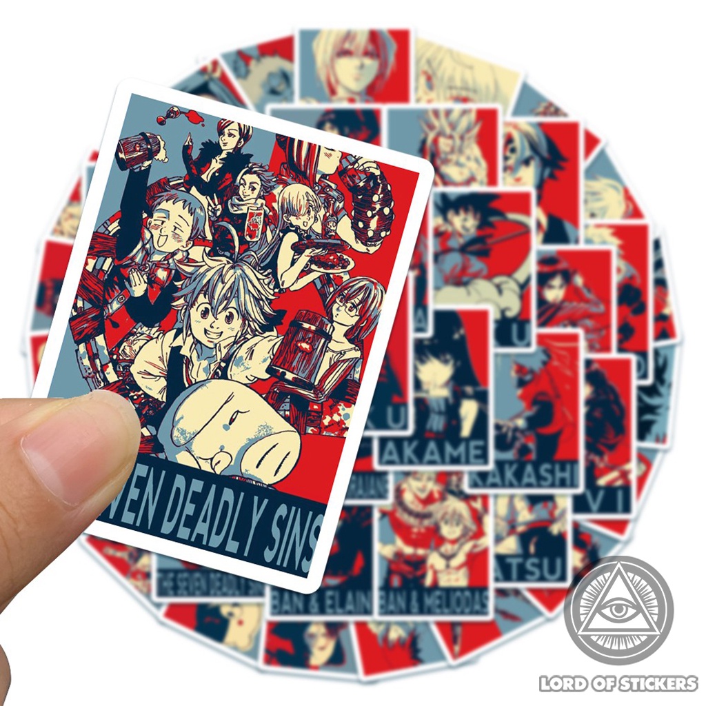 Set 50 Miếng Dán Hình Nhân Vật Truyện Tranh Sticker Anime Manga Chống Thấm Nước Trang Trí Mũ Bảo Hiểm, Laptop, Vali, Sổ