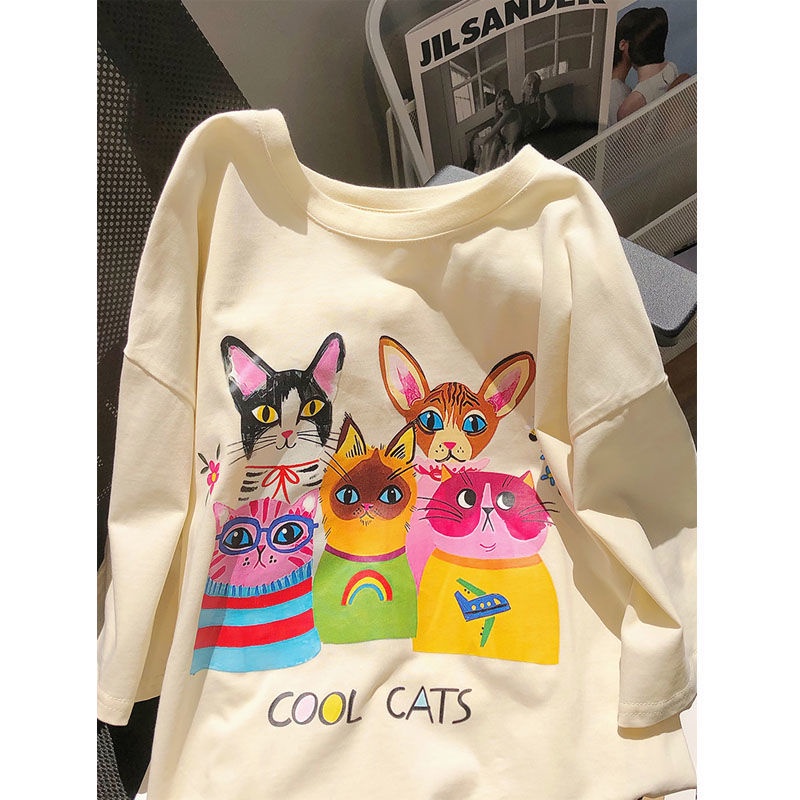 Áo Thun 100% Cotton Tay Ngắn Cổ Tròn In Chữ Thoải Mái Dễ Phối Đồ Cho Bé Gái