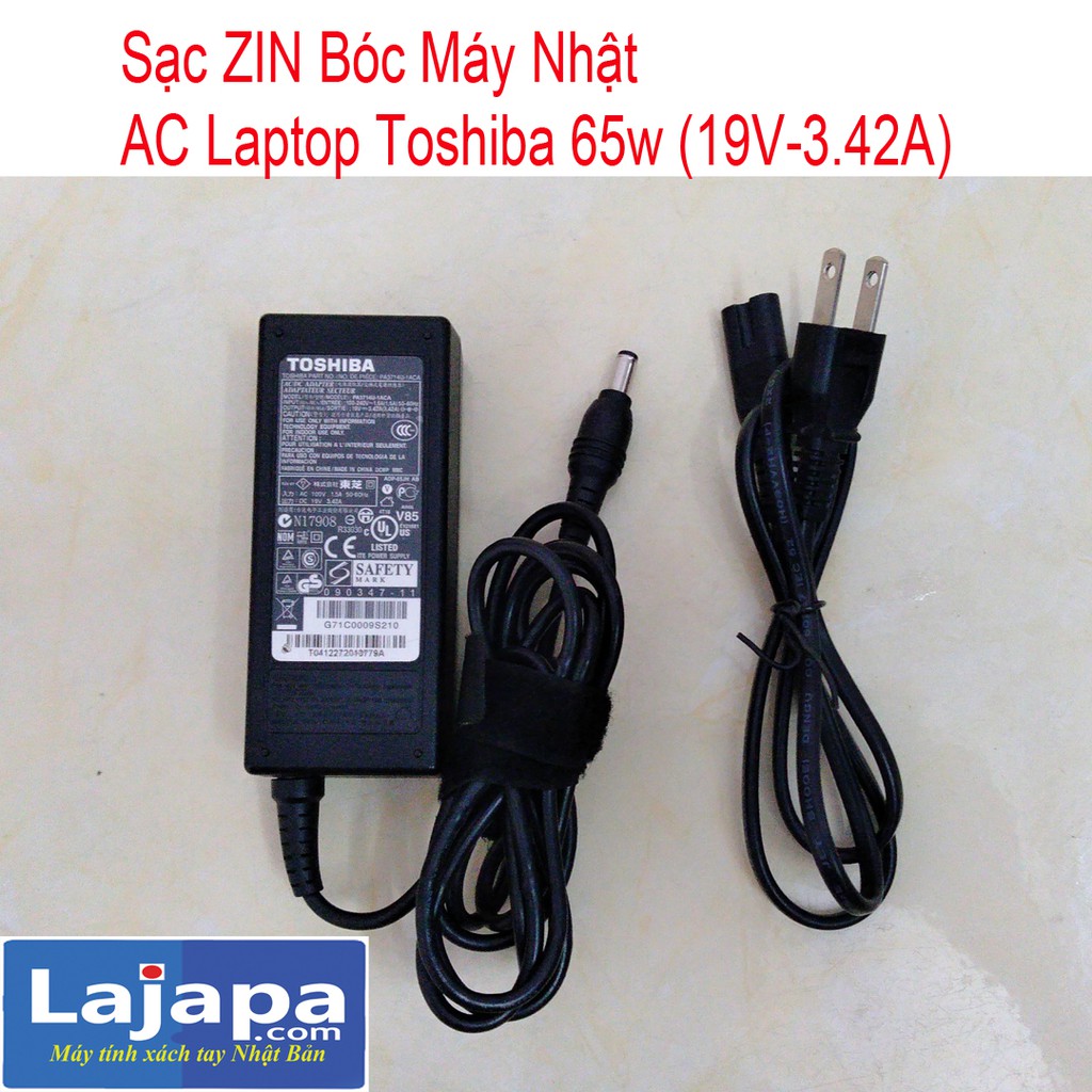 Sạc Laptop Toshiba 65W   Adaper Toshiba Dynabook  19V - 3.42A  Laptop Nhật Bản