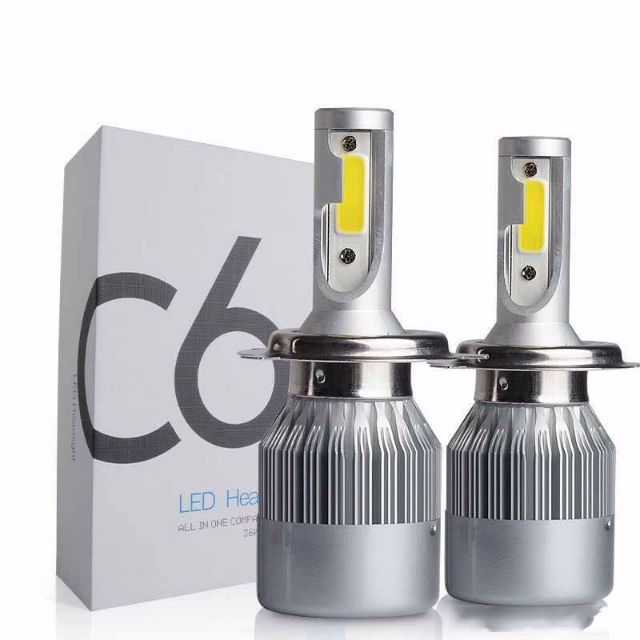 ĐÈN PHA LED C6 3 TIM H4 (GIÁ 1 BÓNG BH 6TH ĐỔI MỚI)