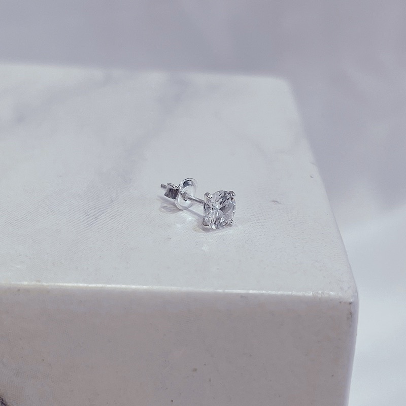 KHUYÊN NỤ CHUẨN BẠC S950 ĐÁ CZ 6A