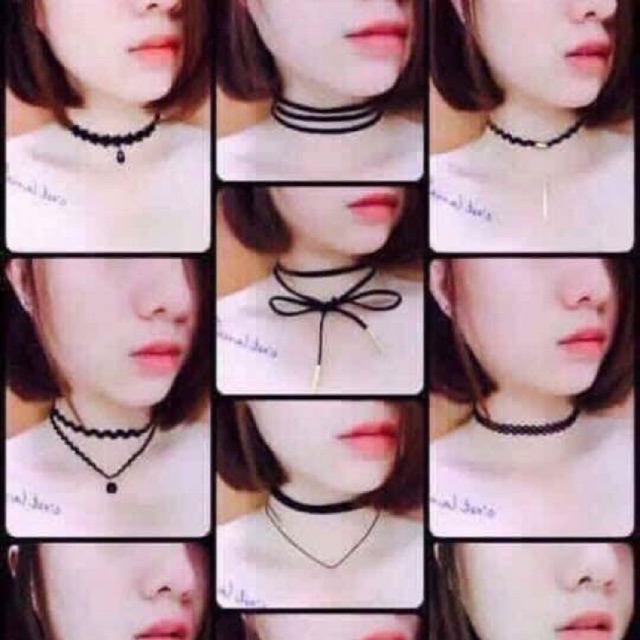 set 5 vòng chocker cá tính cho nữ