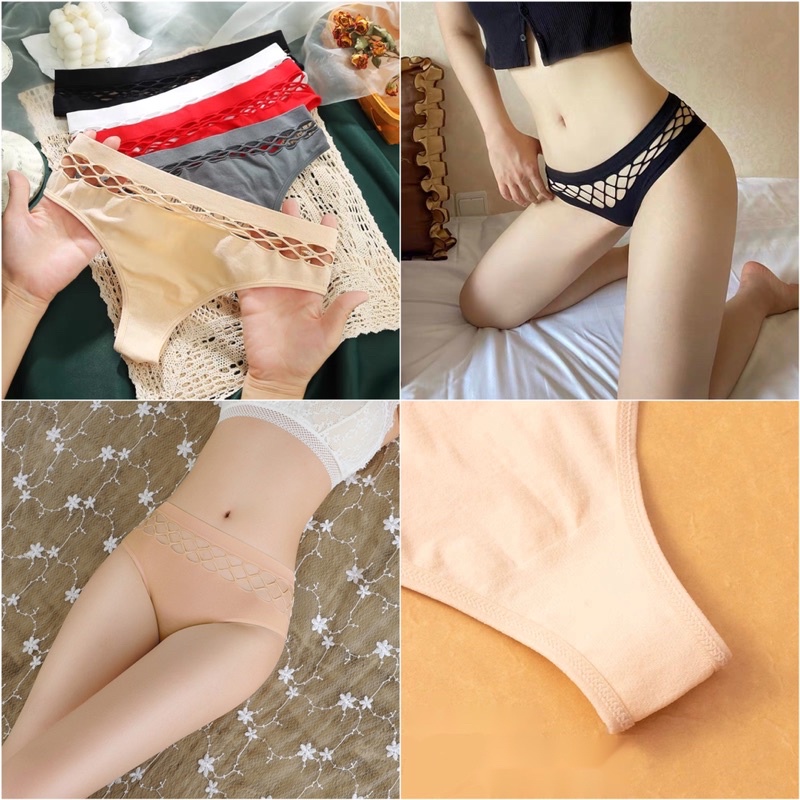 Quần Lót Nữ Cotton Lọt Khe Sexy Ren Lỗ Gợi Cảm Ôm Dáng Tạo Đường Cong Quyến Rũ 7009