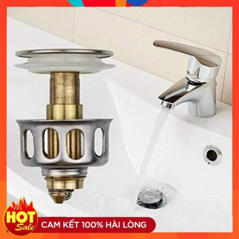 Bộ lọc rác lavabo kim loại 1 Nút Chặn Lọc Rác Nút Nhấn Xả Cho Bồn Rửa