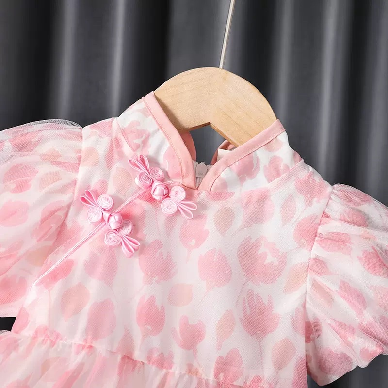 Đầm Công Chúa Sườn Xám Tay Bồng Cực Đẹp 🌸N.C.Store🌸 Đầm xinh cao cấp cho bé
