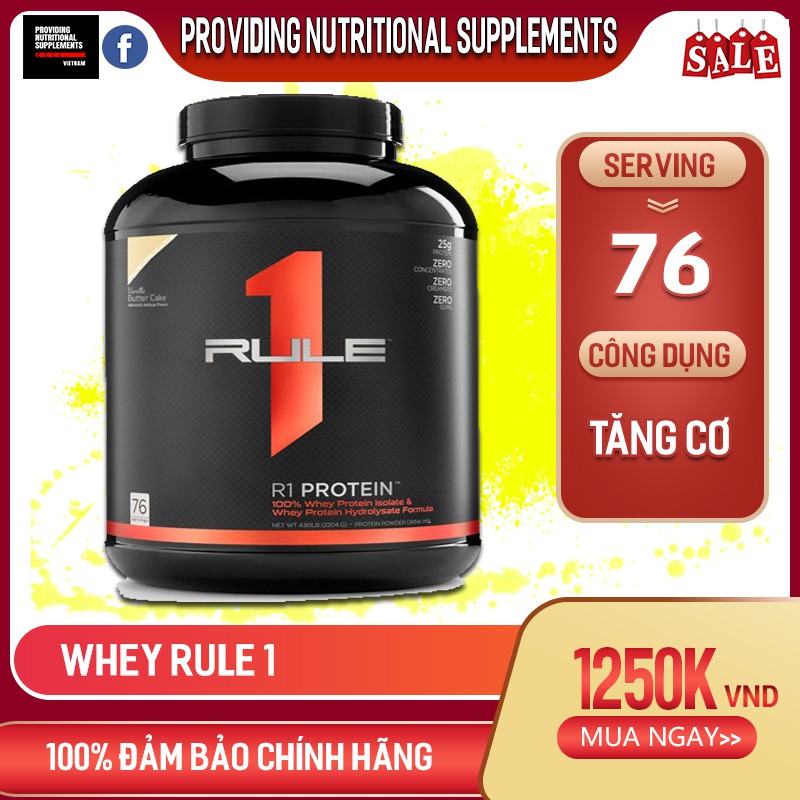 Sữa tăng cơ Rule 1 Protein 5lbs(2.27KG) - 76 Serving, bổ sung dinh dưỡng, hỗ trợ tăng cơ phát triển cơ bắp hiệu quả