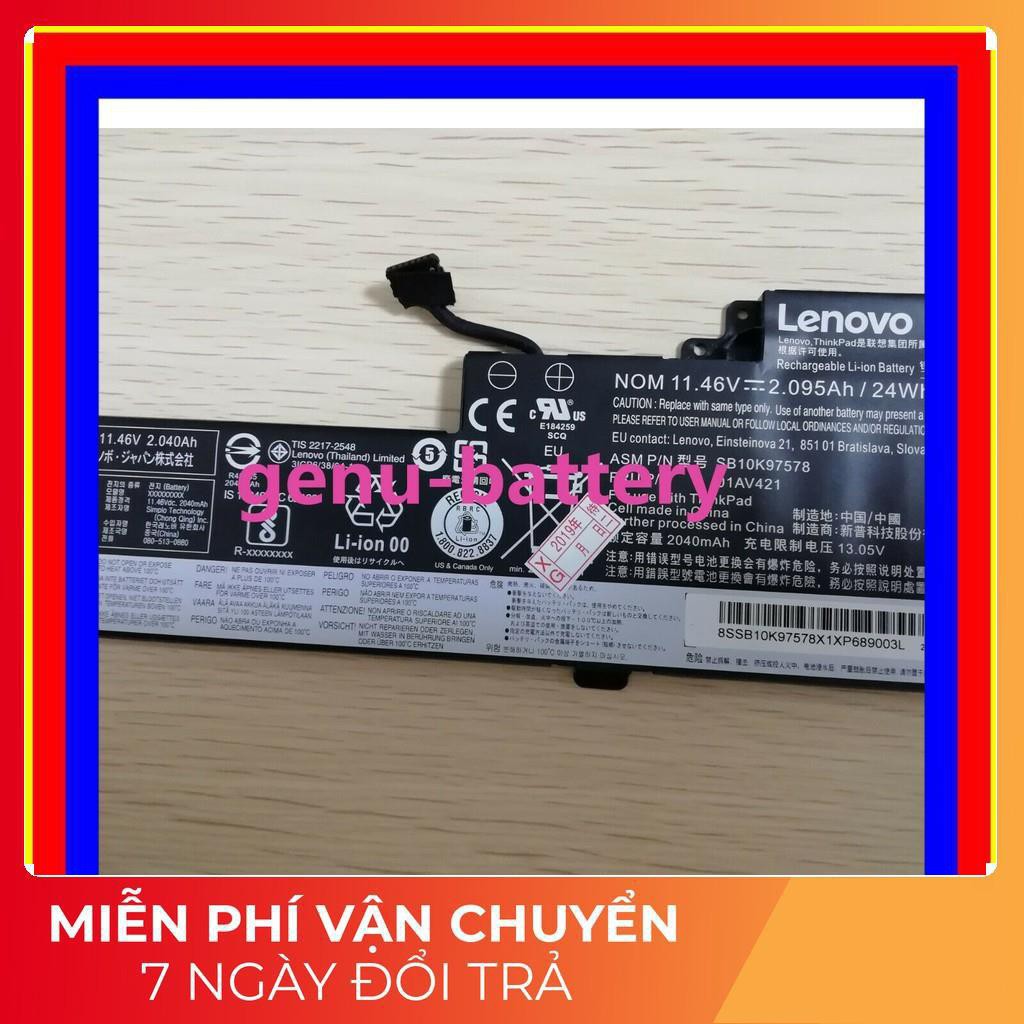 [PIN ZIN ] Pin laptop Lenovo ThinkPad T460 T470 T480 T570 SB10K97577 24Wh