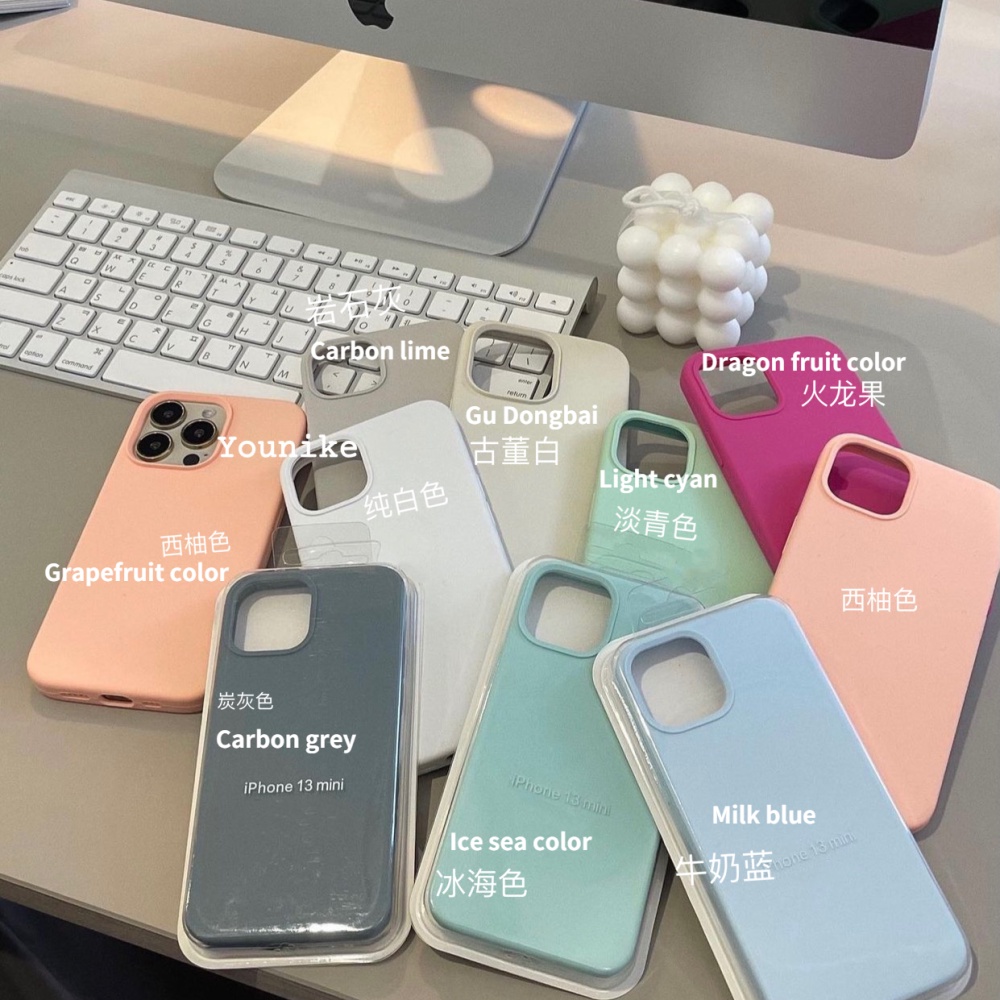 Ốp Điện Thoại Silicon Màu Trơn Phong Cách Hàn Quốc Cho Iphone14 / 14max / 13pro / 12promax / 12 / 11 / xr / 8p / x / xs
