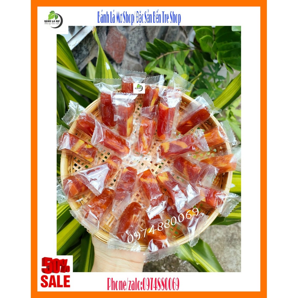 (ĐẶC SẢN BẾN TRE) 100GR KẸO CHUỐI XOÀI TẮC KIÊN LONG- BÁNH LÁ MƠ SHOP