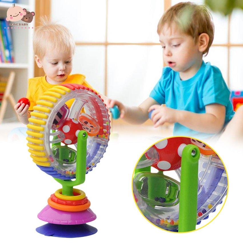 Baby Multi-Colors Rattle Toys Rotating Ferris Wheel Toys With Sucker Base
