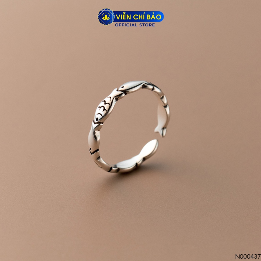 Nhẫn bạc nữ hình cá ngón út chất liệu bạc 925 thời trang phụ kiện trang sức Viễn Chí Bảo N000437