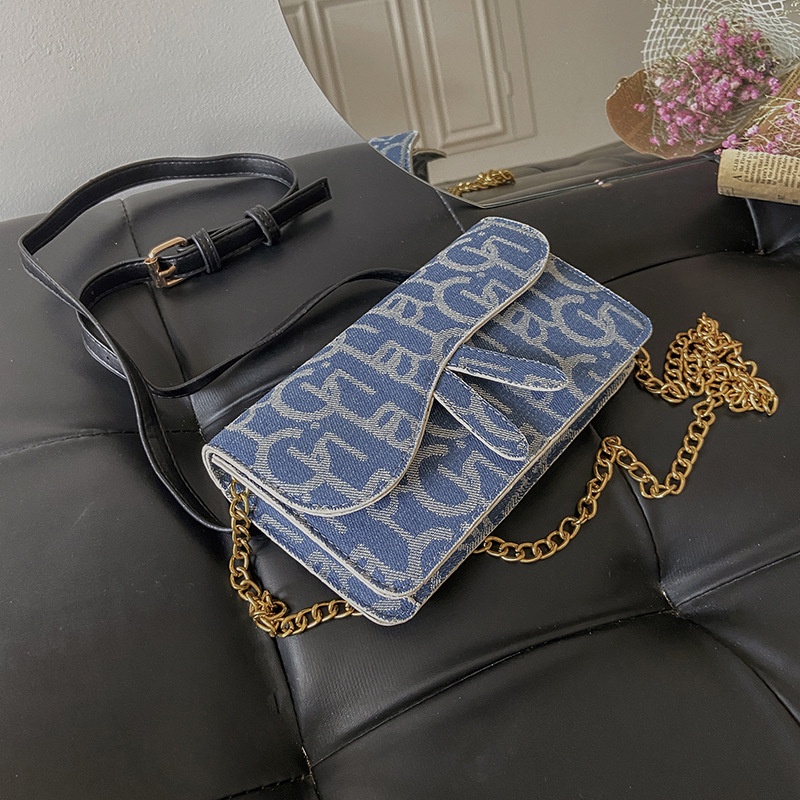 Túi Đeo Chéo Ngực Vải Denim Phong Cách Hàn Quốc Thời Trang Cho Nữ 2021