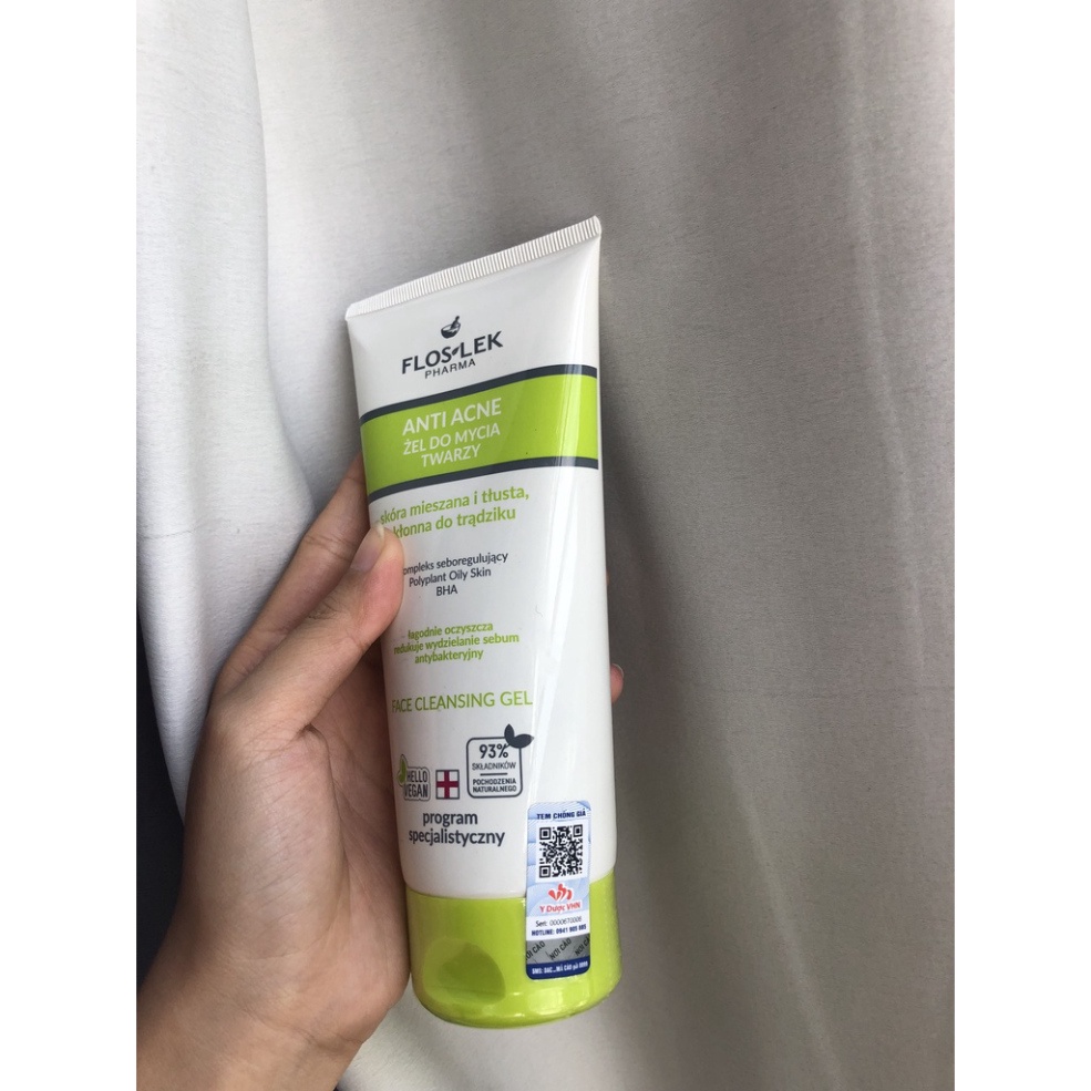 Bộ đôi sữa rửa mặt Floslek cho da dầu mụn siêu sạch 200ml Chính hãng