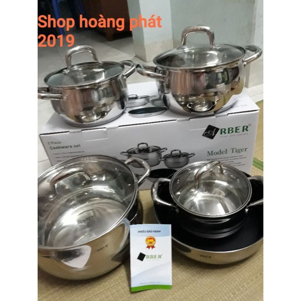 BỘ NỒI CHẢO 5 MÓN ARBER AN05-TIGER HÀNG CHÍNH HÃNG CAO CẤP