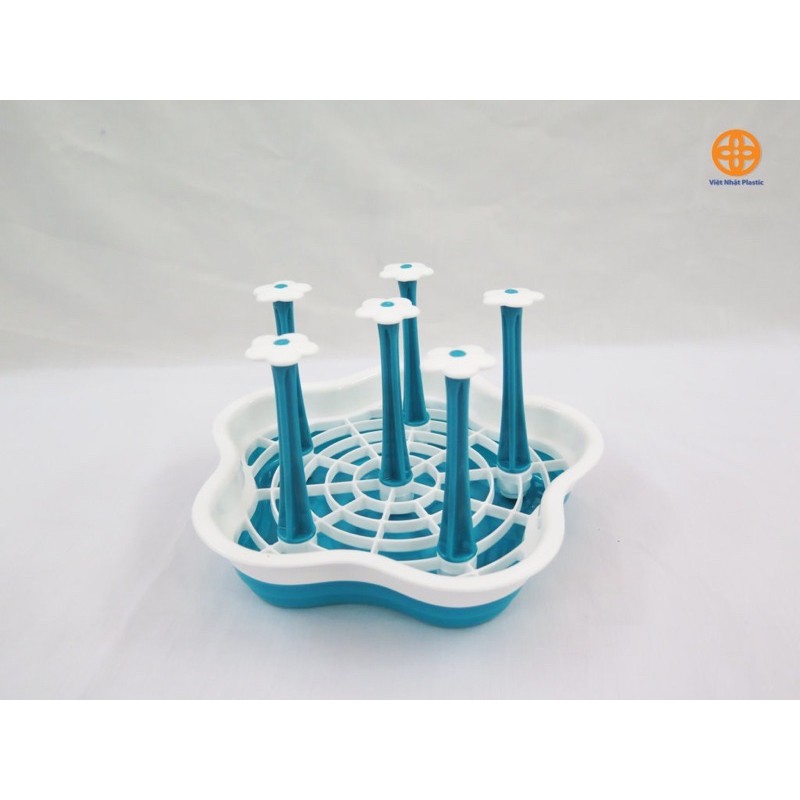 Khay úp cốc, ly hình hoa 2 lớp, 6 núm cắm Việt nhật 1318